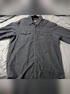 Duluth Trading Co. Men's Cotton Grey Burlyweight Flannel Chamois Shirt XLT